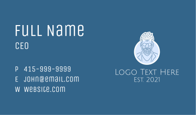 Old Man Line Art  Business Card Image Preview
