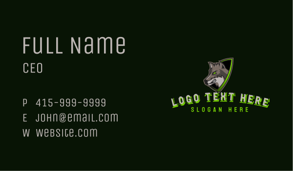 Angry Wolf Gaming Business Card Design Image Preview