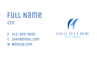 Corporate Aquatic Letter H  Business Card Image Preview