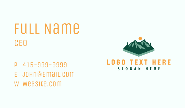 Mountain Peak Trekking  Business Card Design Image Preview