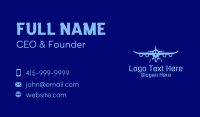 Blue Aviation Airplane Business Card Preview