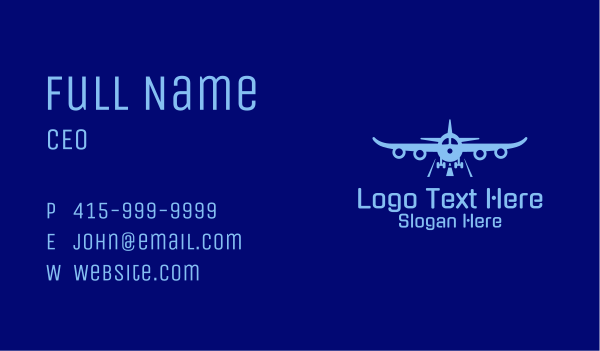 Blue Aviation Airplane Business Card Design Image Preview