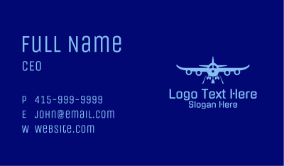 Blue Aviation Airplane Business Card