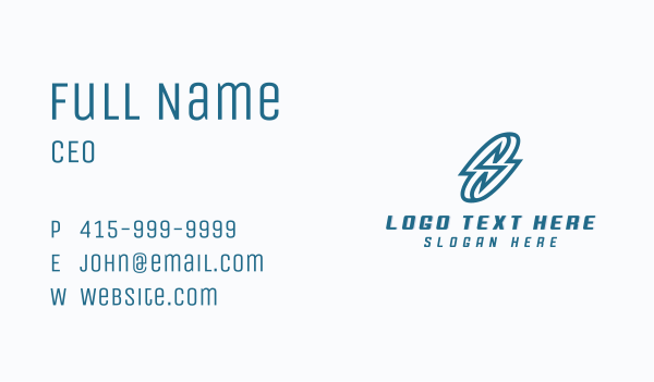 Lightning Bolt Letter S Business Card Design Image Preview