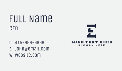 Marketing Agency Letter E Business Card Image Preview