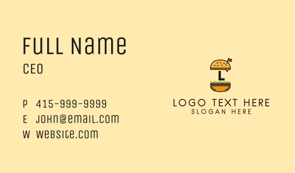 Burger Sandwich Letter Business Card Design Image Preview