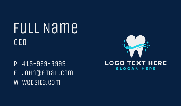 Dental Tooth Sparkle Business Card Design Image Preview