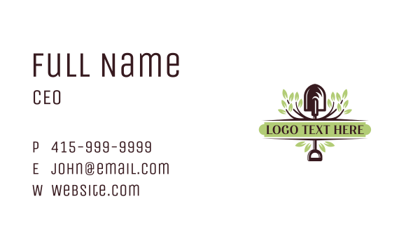 Landscaping Shovel Lawn Business Card Design Image Preview