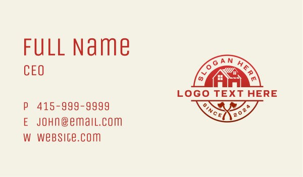 Roofing Renovation Axe Business Card Design Image Preview