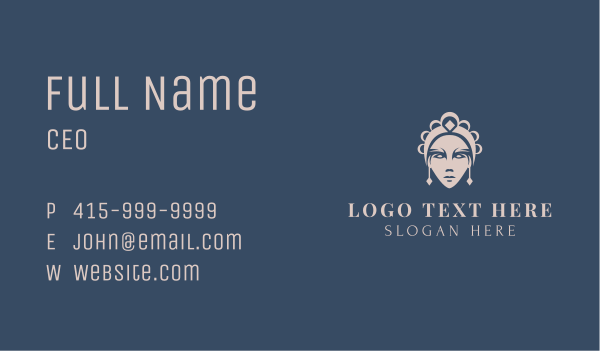 Beige Goddess Jewelry Business Card Design Image Preview