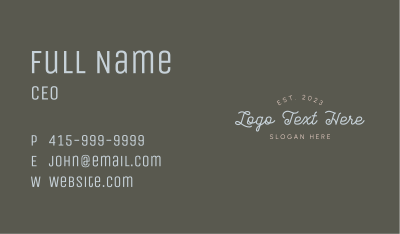 Vintage Script Business Wordmark Business Card Image Preview