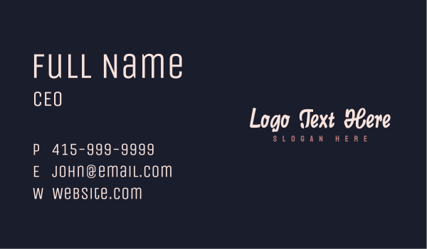 Simple Generic Wordmark Business Card Design Image Preview