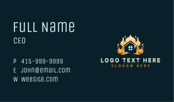 Fire HVAC Temperature Business Card Design Image Preview