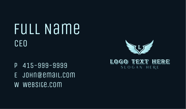 Halo Wings Memorial Business Card Design Image Preview