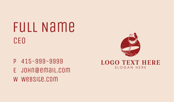 Red Wine Glass Business Card Design Image Preview
