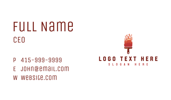 Fire Paintbrush Paint Business Card Design Image Preview