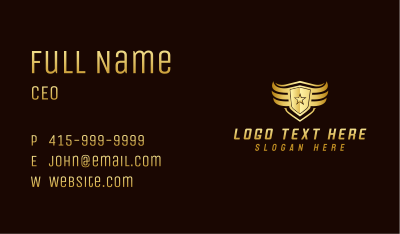 Star Shield Wings Business Card Image Preview