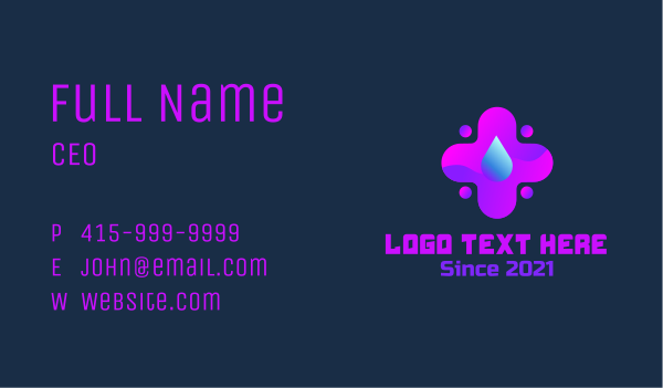 Neon Medical Droplet Business Card Design Image Preview