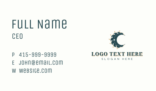 Organic Floral Moon Business Card Design Image Preview