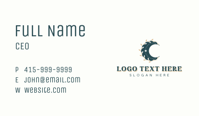 Organic Floral Moon Business Card Image Preview