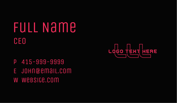 Red Tech Letter Business Card Design Image Preview