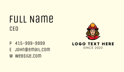 Fireman Rescue Mascot Business Card Image Preview