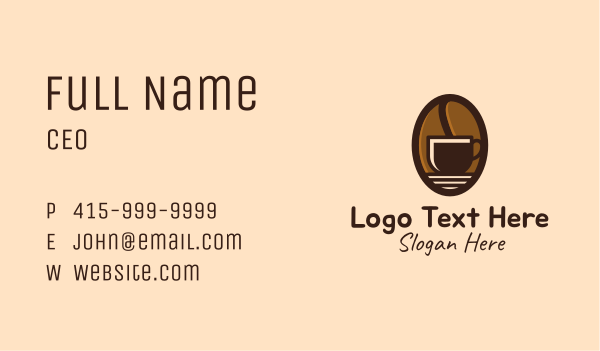 Coffee Bean Cup Business Card Design Image Preview