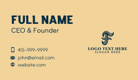 Script Letter F Vintage Business Card Image Preview