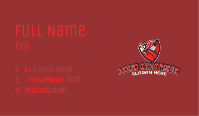 Red Ninja Shield Gaming Business Card Image Preview