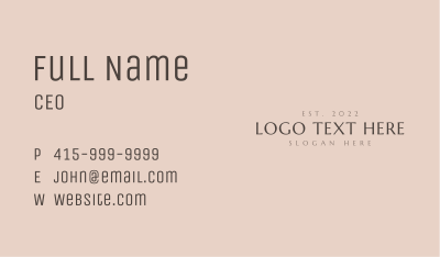 Elegant Business Wordmark Business Card Image Preview