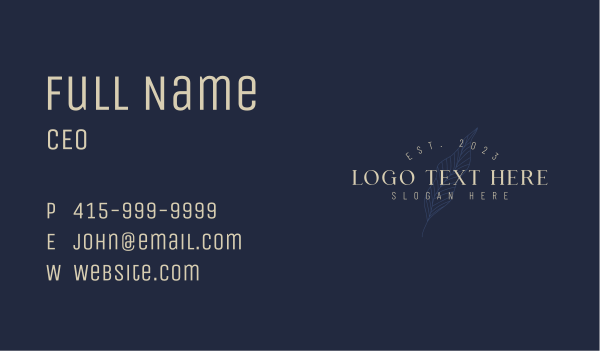 Beauty Leaf Wordmark Business Card Design Image Preview