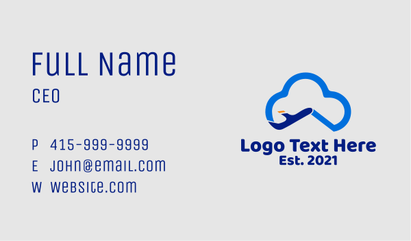 Cloud Aviation Plane  Business Card Design Image Preview