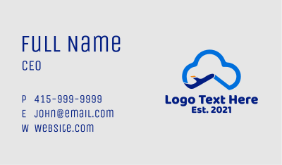 Cloud Aviation Plane  Business Card Image Preview