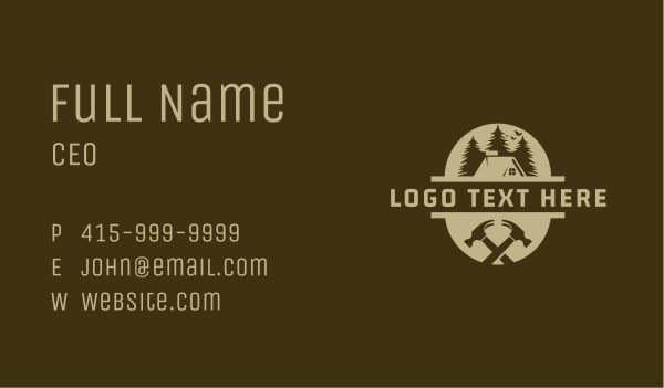 Forest Cabin Carpentry Business Card Design Image Preview