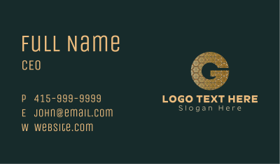 Gold Luxury Letter G Business Card