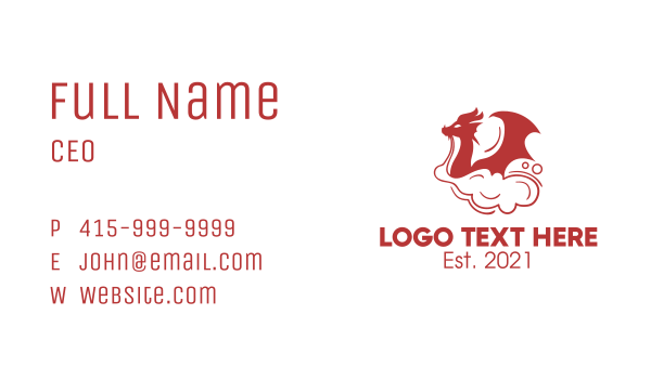 Red Smoking Dragon  Business Card Design Image Preview