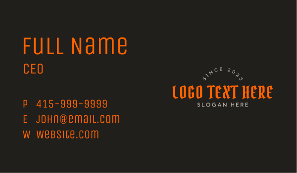 Urban Gothic Wordmark Business Card Design Image Preview