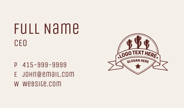 Western Cactus Saloon Business Card Design Image Preview