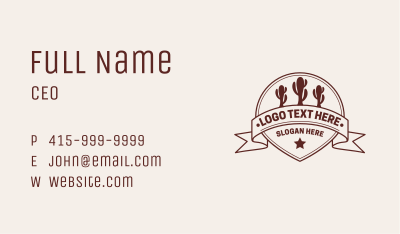 Western Cactus Saloon Business Card Image Preview