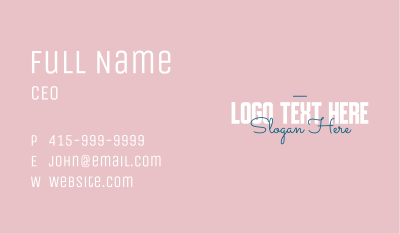 Feminine Overlap Wordmark Business Card Image Preview