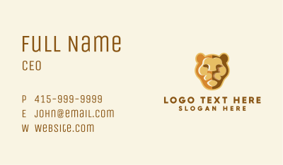 Puma Head Mascot  Business Card Image Preview