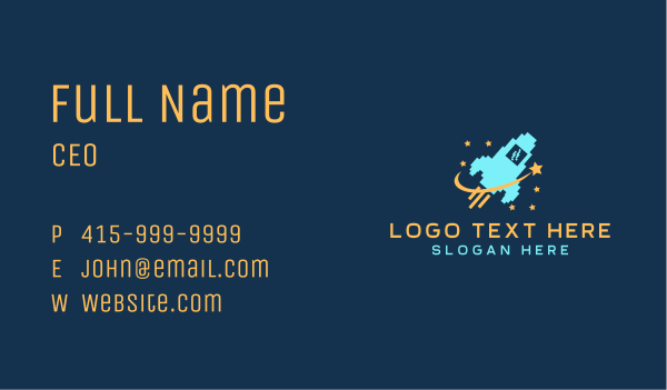 Space Rocket Gaming Business Card Design Image Preview