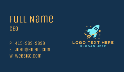 Space Rocket Gaming Business Card Image Preview