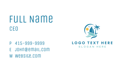Tropical Island Sailing Business Card Image Preview