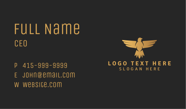 Gradient Golden Eagle Business Card Design Image Preview