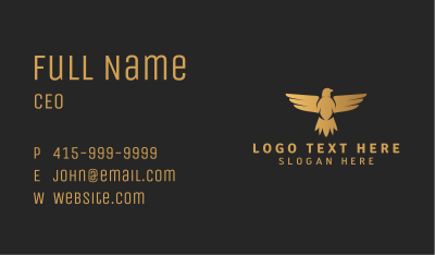 Gradient Golden Eagle Business Card Image Preview