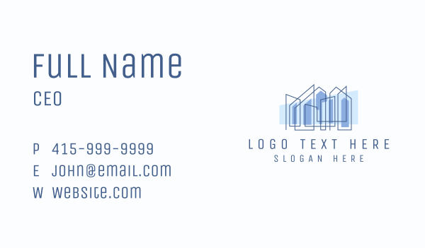 Blue Abstract Architecture Business Card Design Image Preview