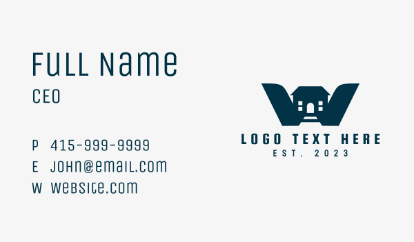 Real Estate Letter W  Business Card Design Image Preview
