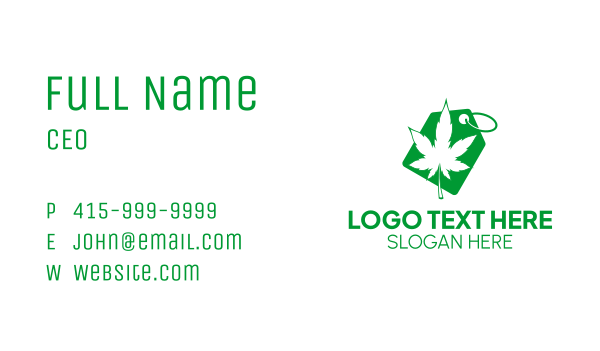 Marijuana Leaf Tag  Business Card Design Image Preview
