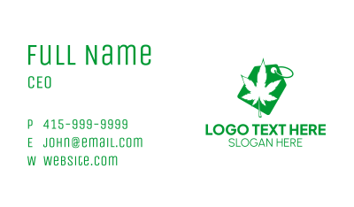 Marijuana Leaf Tag  Business Card Image Preview